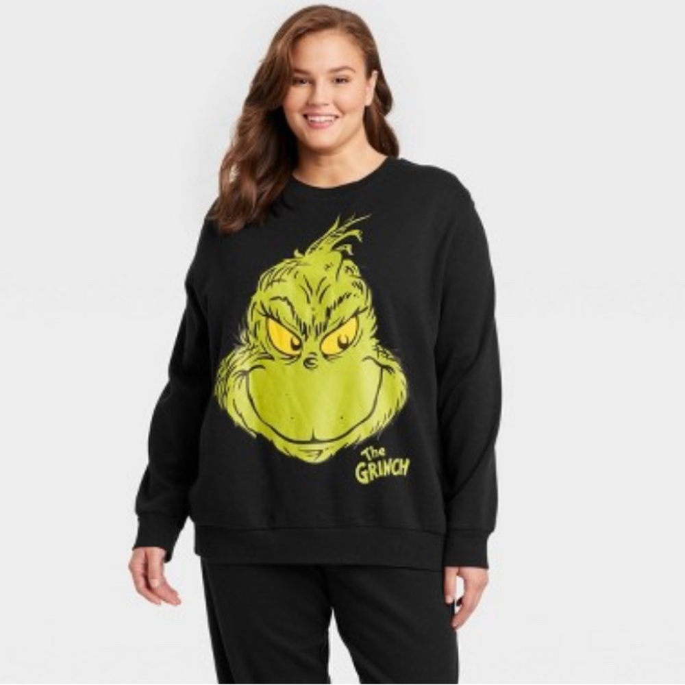 UNISEX Grinch sweatshirt crewneck black green size medium
60 cotton 40 polyester